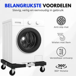 Boncy® Premium Wasmachine Verhoger - Opbouwmeubel Wasmachineverhoger met Wielen - Sokkel of Meubelroller - Witgoed verhoger ook geschikt voor Koelkast, Droger, Vaatwasser, Vriezer — thumbnail 4