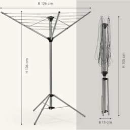 QPFO® Droogmolen met voet – inklapbare camping droogmolen – lichtgewicht statief droogmolen voor buiten — thumbnail 4