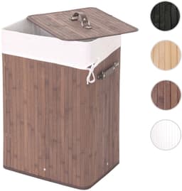 Wasmand MCW-C21, Wasbox Wasbox Wasbox, bamboe 61x43x32cm 70l ~ bruin — thumbnail 5