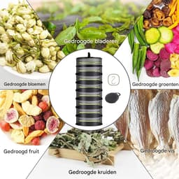 Elkuaie Kruiden Droogrek - 8-lagige Kruidendroger - Opvouwbaar Hangdroognet voor Hydrocultuurplanten - 1 stuks - Zwart — thumbnail 5
