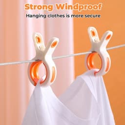 8 stuks grote wasknijpers, handdoekklemmen voor strandstoelen, Grote knijpers, winddicht, kunststof, wasknijpers, strandhanddoekclips voor dagelijks wasgoed, badhanddoek, tapijt, laken, beddengoed — thumbnail 3