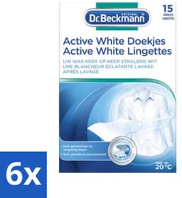 6 x Dr. Beckmann Active White Sheets 15 stuks per verpakking - Witte Was - Wasverzorging - Grauwsluier - Vergeling - Witmaakdoekjes — thumbnail 5