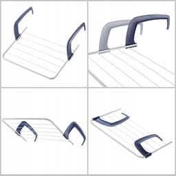 KADAX Balkonwasdroger, 52 x 36 x 1,5 cm, radiatordroger, wasdroger met 3 m drooglijnlengte, balkondroger, hangdroger voor balkonleuningen (wit) — thumbnail 3