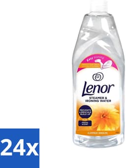 24 x Lenor Strijkwater Summer Breeze 1 liter - Strijkwater Summer Breeze - Zomerse Geur - Textielverfrisser - Wasgoed Geur - Kleding Verzorgen — thumbnail 1