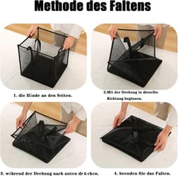 2 Stuks Opvouwbare wasmand met handgrepen, mesh, pop-up opvouwbare wasmand, opbergmand voor thuis, organizer, slaapkamer, reizen — thumbnail 4