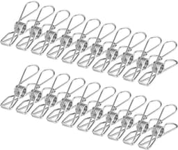 OUYLAF Wasknijpers - roestvrijstalen wasknijpers - wasrek - droogrek - voor Waslijn, Kleding Sok Hanger, Keuken, Kantoor - 60pcs — thumbnail 1