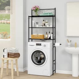 DailySupplies® Wasmachine Ombouw - Opbouwmeubel - Kast Wasdroger - Meubel - Zwart — thumbnail 4