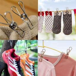 60stuks - Wasknijpers - Roestbestendig roestvrij staal - Vlieshouder - Winddichte clip - Geschikt voor waslijn, sterke grip Wasknijpers - Geschikt voor snackzakken, handdoeken, foto's, papieren, keuken, kantoor — thumbnail 3