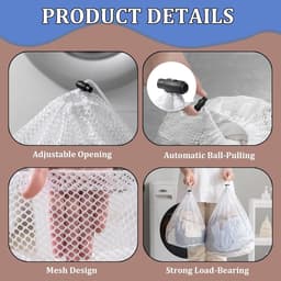 Allecto Plus - Set van 4 herbruikbare waszakken 40 x 30 cm - Voor kleding, wasgoed, beha, sokken en ondergoed — thumbnail 5