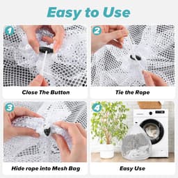 3 stuks - Waszakken - waszak - waszakje - netwaszakken - mesh laundry bag - stevige waszak - voor delicate kleding - waszak met trekkoord - voor appartementen, studentenhuizen, kampen en wasmachines - 50*60 cm — thumbnail 4