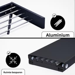 DailySupplies® Wanddroogrek - Droogrek Inklapbaar - Wasrek - Droogtoren - Droogrekken - Zilver met zwart — thumbnail 4