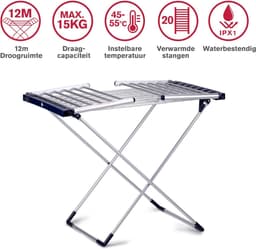 DailySupplies® Elektrisch Droogrek - Wasrek Inklapbaar - Aluminium — thumbnail 5