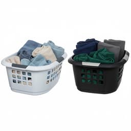 Benson Wasmanden set - 2 stuks - extra groot - grijs/wit - kunststof - 51 liter - 67 x 47 x 27 cm — thumbnail 1