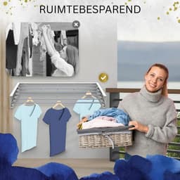 White-Label® Wanddroogrek - Droogrek Inklapbaar - Wasrek - Droogtoren - Droogrekken - Wit — thumbnail 3