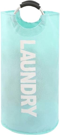 Opvouwbare wasmand - 90 liter inhoud - wasverzamelaar met handvat - Oxford stoffen wasmand - waterdichte waszak - wasmand - draagbare wassorteerder - opbergcontainer - flessenverzamelaar-Meerblauw — thumbnail 1