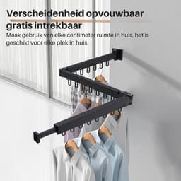 Thuys – Droogrek Muur – Droogrek wand – Wasrek Muur – Uitrekbaar – Zwart — thumbnail 4