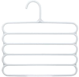 Twee witte multifunctionele broekrekken met vijf lagen, 5-laags hangende broekrekken, sjaalrekken, sjaalhangers en stropdashangers — thumbnail 1