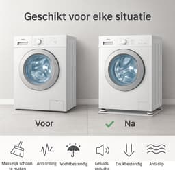 Trillingsdempers Wasmachine met Gel – Set van 4 stuks – Grijs - Anti-Trillingsvoeten – Geluidsreductie & Anti-Slip – Universeel – Beschermt Vloer & Apparaat — thumbnail 2