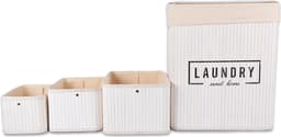 Multifunctionele Bamboe Wasmand 37L en Opbergmand Set- Assortiment | Ideaal voor Wassen, en Speelgoedopslag | Organiseren – Kinderkamer / Babykamer / Badkamer — thumbnail 1