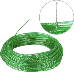 Waslijn met stalen kern, 60 m touw, duurzaam, met 2 spanners, voor de tuin, camping, wasdroger, reservelijn, massief stalen kern, extra sterk, lang, pvc, outdoorkoord, lichtgroen — thumbnail 5