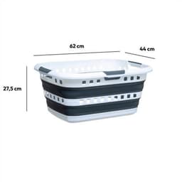 5Five wasmand opvouwbaar met handvatten - kunststof - 45L - grijs/wit - 62 x 45 x 27 cm — thumbnail 2