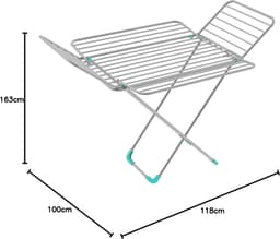 Inklapbaar Droogrek Universeel Wasrek voor in de Badkamer/Tuin/Slaapkamer/Balkon - Aluminium 163 x 100 x 118 cm — thumbnail 5
