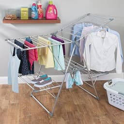 wasdroogrek met grote capaciteit opgewaardeerde versie, droogrek kleding, waslijn roestvrij staal, vouwen binnen en buiten — thumbnail 4