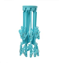 Droogcarrousel - blauw - droogmolen - 18 knijpers - 48 cm - Droogrek/Droogmolen/Wasrekje — thumbnail 4