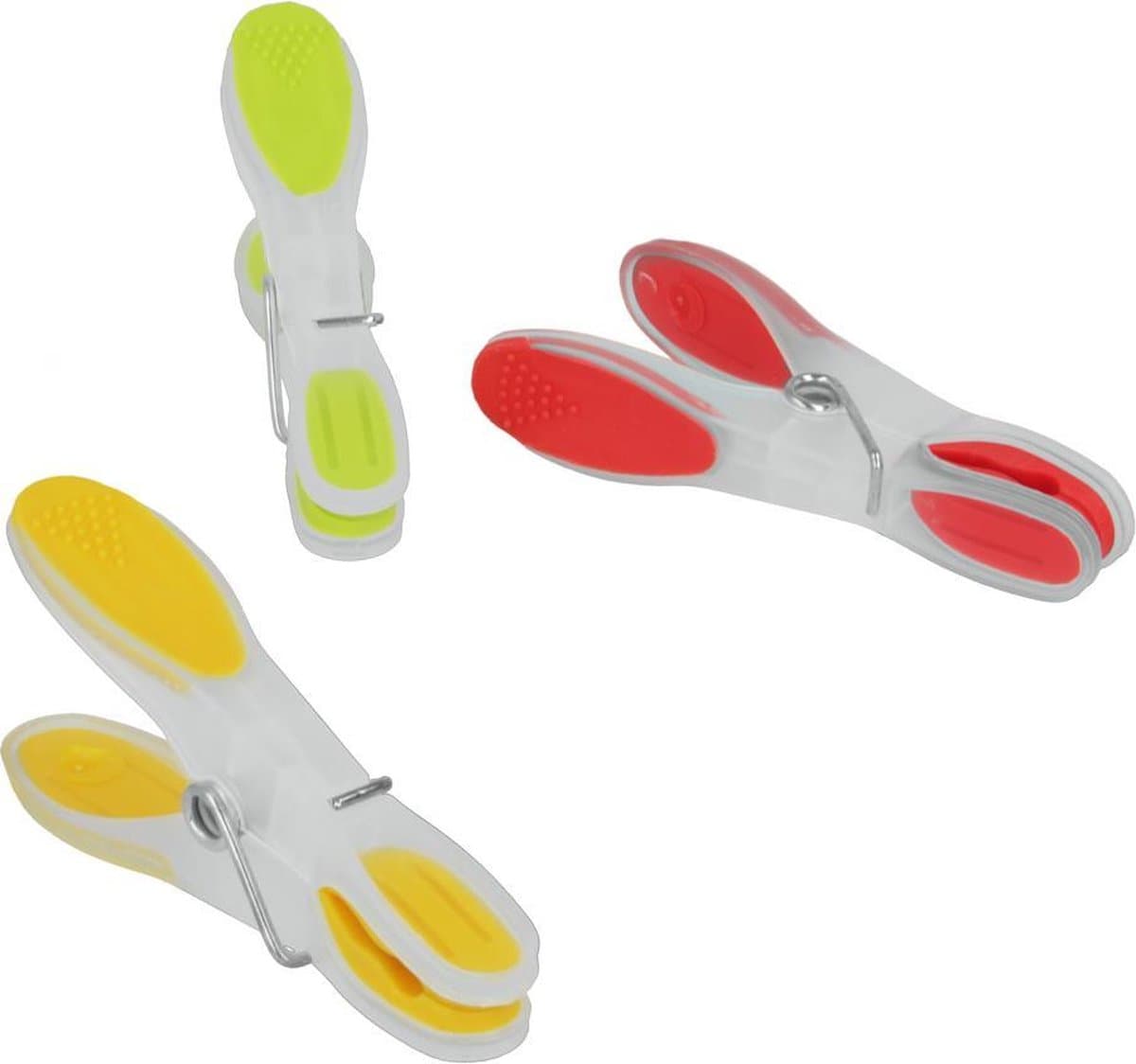 Metaltex - Soft Touch Wasknijpers - Kunststof - Lime/Geel/Rood — afbeelding 1