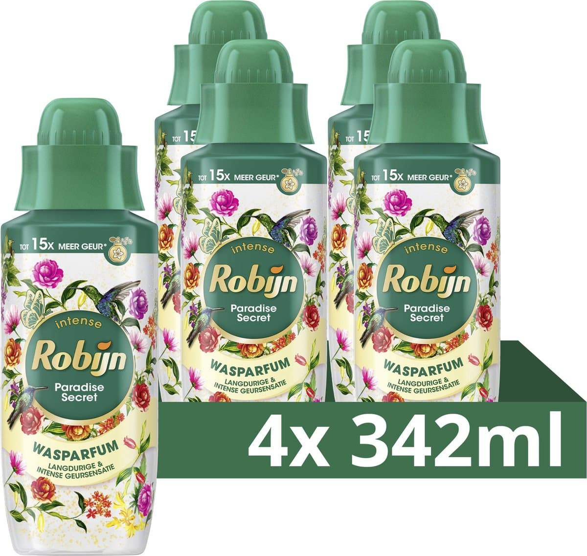 Robijn - Intense Wasparfum - Paradise Secret -4 flessen x 342 ml — afbeelding 1