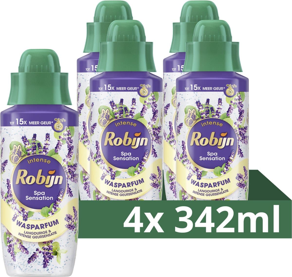 Robijn - Intense Wasparfum - Spa Sensation -4 flessen x 342 ml — afbeelding 1