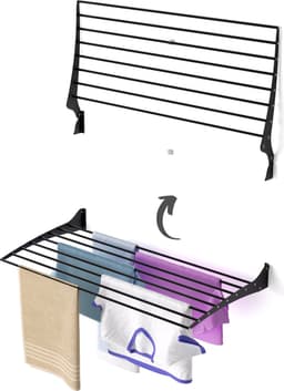 Foxydry Fold 100 black wasdroogrek wandmontage clicksysteem - 100 x 50 x 10 cm — thumbnail 1