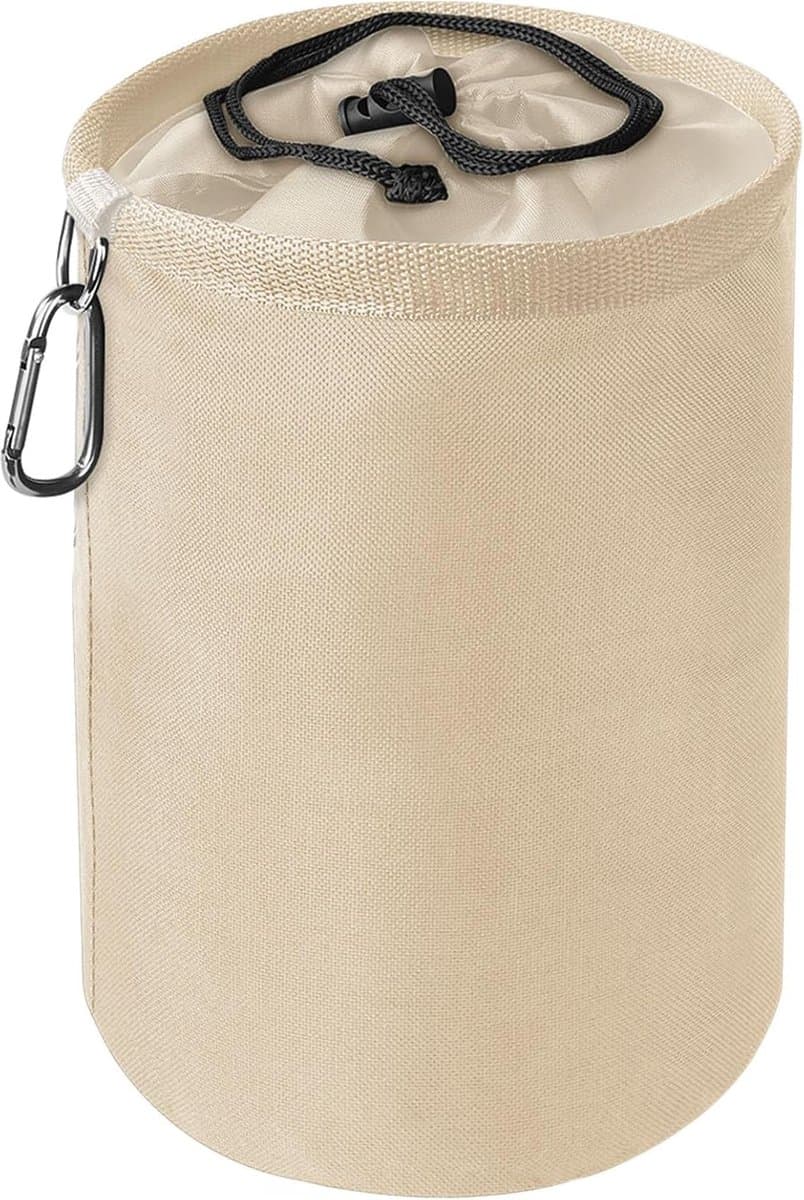 Goodivery ® Wasknijperzak ophangen, voor maximaal 150-200 wasknijpers, grote waterdichte wasknijperzak met trekkoordsluiting, voor binnen en buiten, opbergen, beige, beige — afbeelding 1