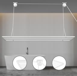 Goodivery ® Droogrek plafond 140x50cm, droogrek ruimtebesparend met 11,2 meter droogoppervlak, droogrek badkuip, verticaal opvouwbaar 2,5 meter, plafond wasdroger van metaal, wit — thumbnail 2