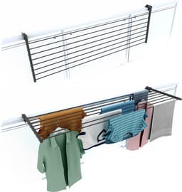 Foxydry Duo 162 cm balkon droogrek - antraciet - rechthoekige reling — thumbnail 1
