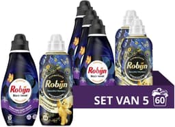 Robijn - Perfect Match Wasmiddel en Wasverzachter Pakket - Black Velvet + Beautiful Mystery - Voordeelverpakking - 5 stuks - 60 Wasbeurten — thumbnail 1