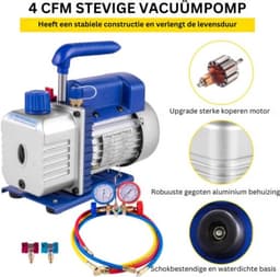 Blauwe Professionele Vacuumpomp - Compact en Draagbaar - Met Hoogwaardige Accessoires — thumbnail 4