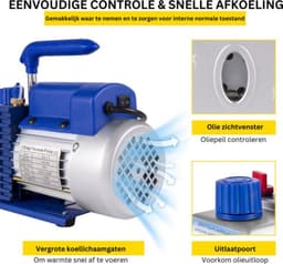 Blauwe Professionele Vacuumpomp - Compact en Draagbaar - Met Hoogwaardige Accessoires — thumbnail 2