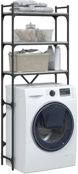 Wasmachine rek - Opbergrek - Wasmachine meubel - Opbouwmeubel - Toilet Rek - 67x25x163 cm - Hout- Grijs Sonoma — thumbnail 1