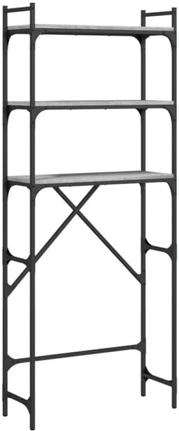Wasmachine rek - Opbergrek - Wasmachine meubel - Opbouwmeubel - Toilet Rek - 67x25x163 cm - Hout- Grijs Sonoma — thumbnail 5