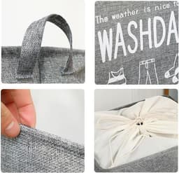 SUNMOOL Wasmand - Waszak - Laundry bag - Laundry basket - Opvouwbaar - 100 Liter - Bruin — thumbnail 3