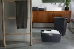 Curver Jute Wasmand met deksel - 58 liter - Donkergrijs — thumbnail 4