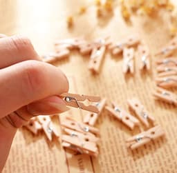 BukkitBow - 100 Stuks 25Mm Mini Natuurlijke Houten Clips Voor Foto Clips Wasknijper Craft Decoratie Clips Pinnen — thumbnail 4