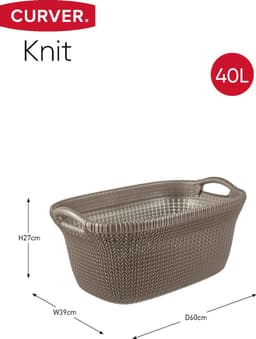 Curver Knit Wasbox - 40 l - Bruin — thumbnail 3