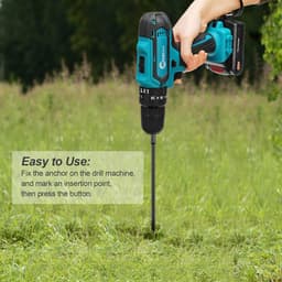 Set van 4 stuks - Grondankers 38 cm lang en 12.7 cm dik - Heavy duty voor tenten, luifels, schuren, trampoline en schommels — thumbnail 4