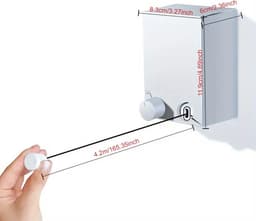 Flipflop Club® Waslijn In- en uittrekbaar | max. 4,2 meter | Stevig Waslijndraad – Wasdraad – Uittrekbare waslijn – Alternatief voor wasrek / compact wanddroogrek – Ruimtebesparend – Klein droogrek - Met of zonder boren - ideaal voor Studentenkamer — thumbnail 3
