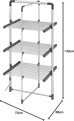 3-Tier Verwarmde Kleding Airer - Aluminium, Energiezuinig en Ruimtebesparend — thumbnail 3