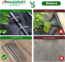 500Pack Tuinharingen-Staken 150mm-6inch voor Onkruidbestrijding Gazon - U-vormige Spijkerpennen - Gegalvaniseerde Grondpen — thumbnail 4
