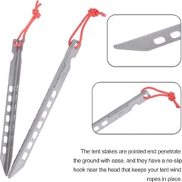 Ultralichte Tent Nagels - Campingtent Stakes voor buiten - Draagbare Haringen Tentpalen - 12 Stuks — thumbnail 5