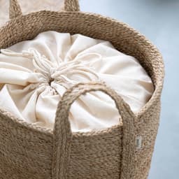 Hoge Jute Mand - Wasmand - Naturel - Large — thumbnail 3
